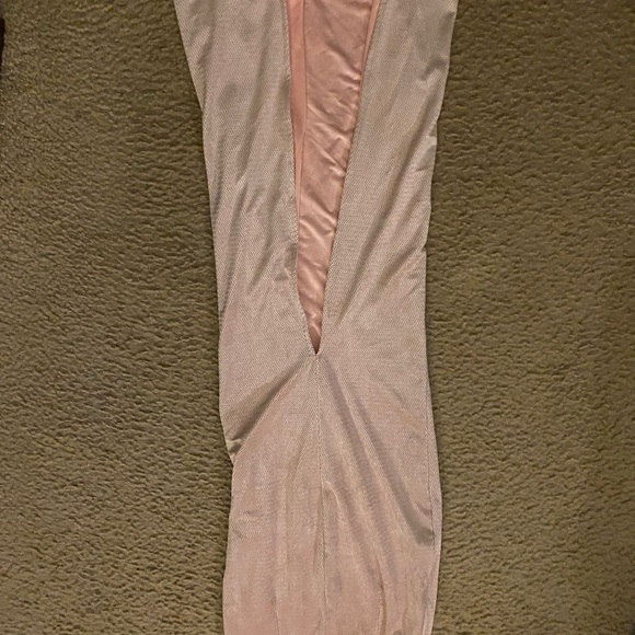 Michael Costello x REVOLVE Velvet Chevron Blush Pink CutOut Maxi Dress XXS - Picture 11 of 13